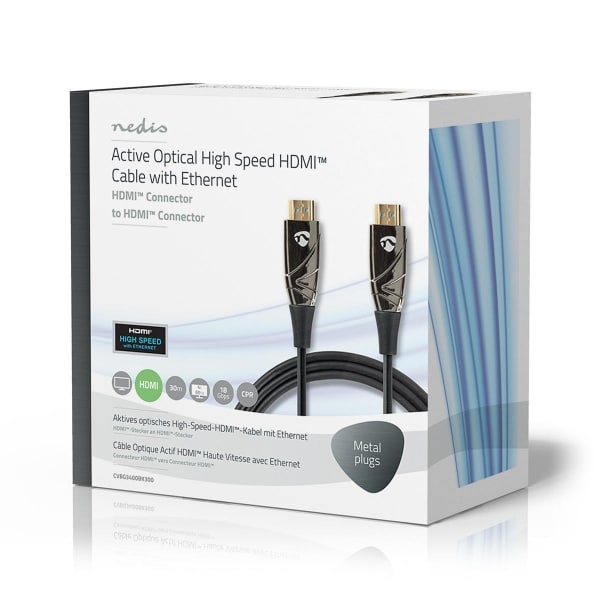 Nedis High Speed HDMI™ -Kaapeli, jossa Ethernet | AOC | HDMI™-Liitin – HDMI™-Liitin | 30,0 m | Musta