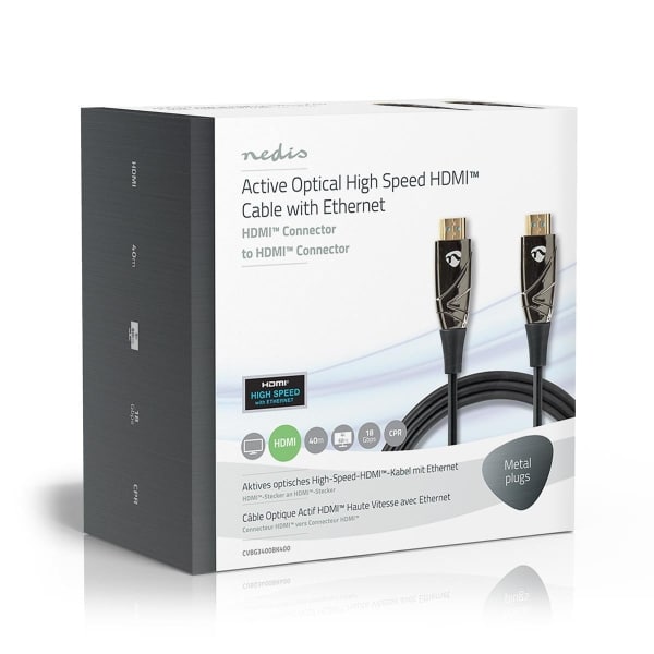Nedis High Speed HDMI™ -Kaapeli, jossa Ethernet | AOC | HDMI™-Liitin – HDMI™-Liitin | 40,0 m | Musta