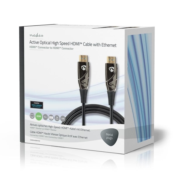 Nedis High Speed HDMI™ -Kaapeli, jossa Ethernet | AOC | HDMI™-Liitin – HDMI™-Liitin | 75,0 m | Musta