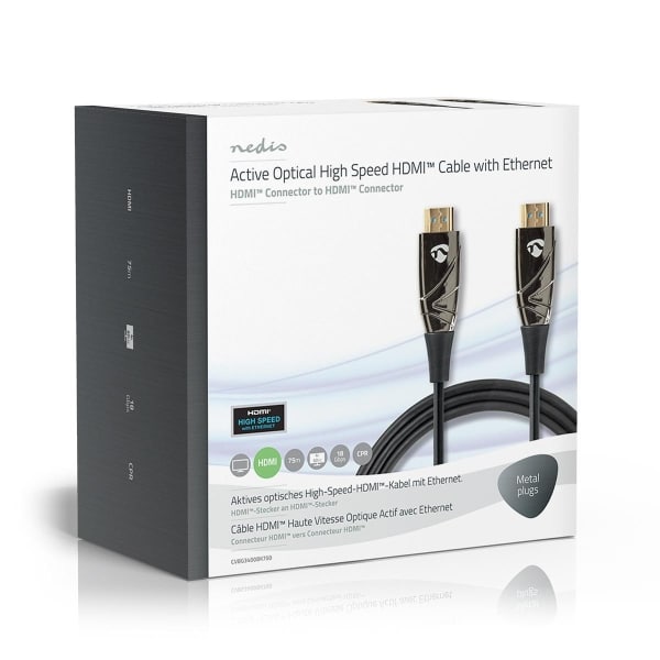 Nedis High Speed HDMI™ -Kaapeli, jossa Ethernet | AOC | HDMI™-Liitin – HDMI™-Liitin | 75,0 m | Musta