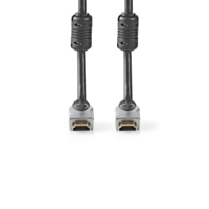 Nedis High Speed HDMI-Kaapeli, jossa Ethernet | HDMI™-Liitin - HDMI™-Liitin | Tykkimetallin Harmaa | Punospäällysteinen Kaapeli | 5m