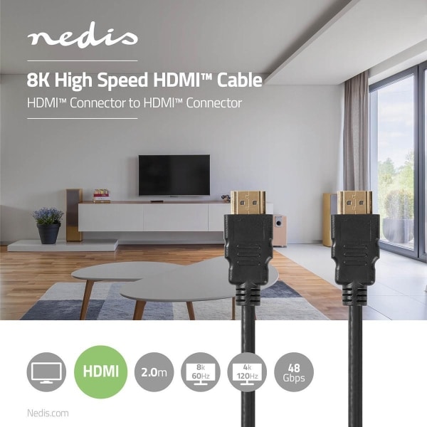 Nedis Ultra High Speed HDMI™ -Kaapeli | HDMI™-Liitin – HDMI™-Liitin | 2,00 m | Musta
