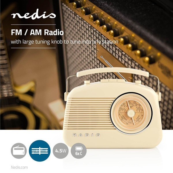 Nedis FM-Radio | 4,5 W | Kantokahva | | Valkoinen