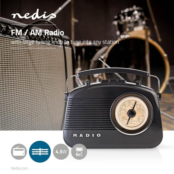 Nedis FM-Radio | 4,5 W | Kantokahva | | Musta