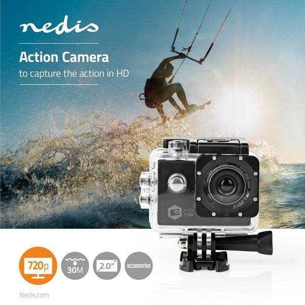Nedis Action-Kamera | HD 720p | Vesitiivis Kotelo