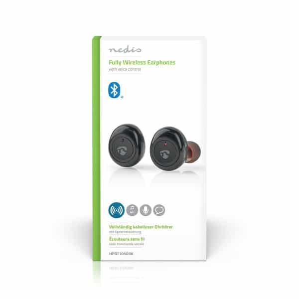 Nedis Täysin Langattomat Bluetooth®-Kuulokkeet | 4 Tunnin Toistoaika | Ääniohjaus | Latauskotelo | Musta
