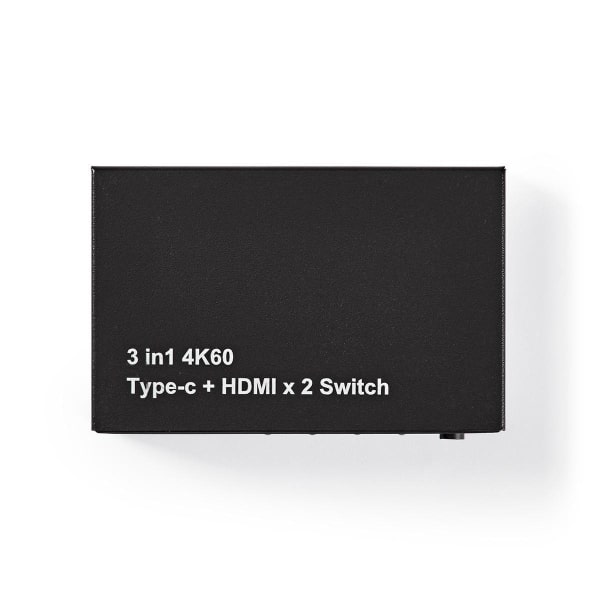 Nedis HDMI™-Kytkin | 3-Porttinen – 2 x HDMI™ + 1 x UBS- C Tulo | 1 x HDMI™-Lähtö | 4K2K taajuudella 60 kuvaa/s / HDC2.2