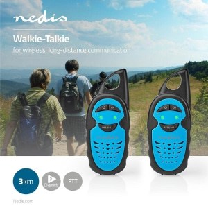 Nedis Walkie-Talkie | Range 10 km | 8 Channels | VOX | Charging Base | 2 Pieces | Black