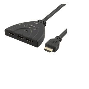 DELTACO HDMI-kytkin, 3 sisääntuloa ja 1 ulostulo, 4K 60Hz, 7.1, musta | HDMI-7044