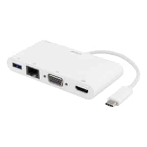 DELTACO USB-C-telakointiasema, 100W USB-C PD, HDMI, 1,5A USB-A, GBLAN | USBC-HDMI14