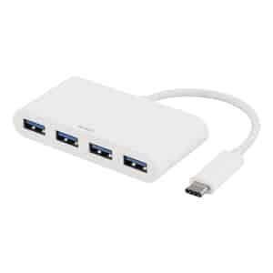 DELTACO USB 3.1 Gen 1 -hubi, USB-C, 4xUSB Type A naaras, 5V 4,5W 0,9A | USBC-HUB1