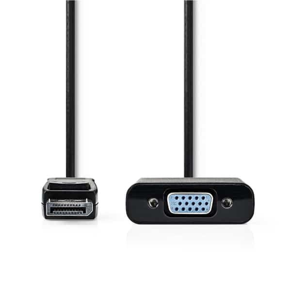 Nedis DisplayPort–VGA-Kaapeli | DisplayPort-Urosliitin – VGA-Naarasliitin | 0,2 m | Musta
