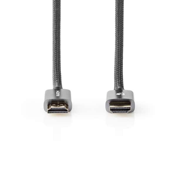 Nedis Nopea HDMI-kaapeli Ethernet | HDMI™-Liitin - HDMI™-Liitin | Tykkimetallin Harmaa | Punospäällysteinen Kaapeli | 2m