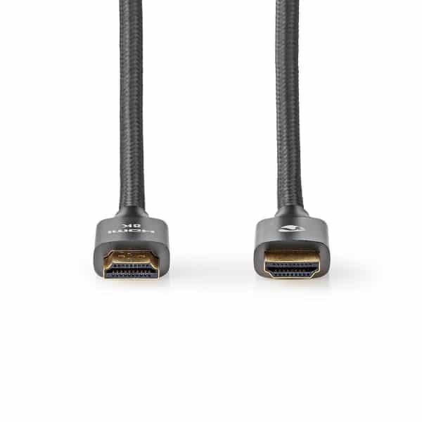 Nedis Ultra High Speed HDMI™ -kaapeli | HDMI™-liitin - HDMI™-liitin | Metallinharmaa | Punospäällysteinen kaapeli | 1,0 m