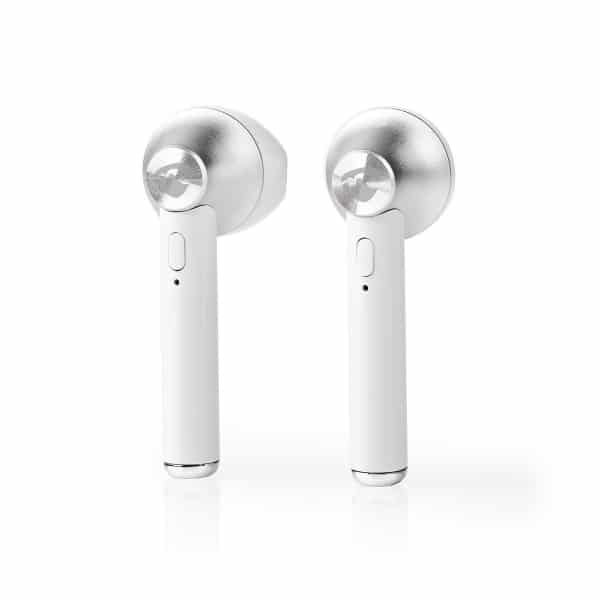 Nedis Täysin Langattomat Bluetooth®-Kuulokkeet | 3 Tunnin Toistoaika | Ääniohjaus | Latauskotelo | Valkoinen
