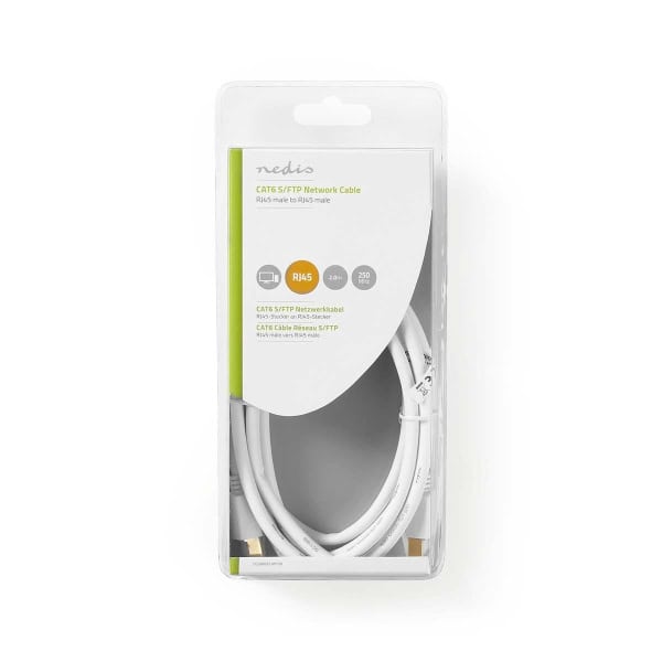 Nedis CAT6 S/FTP -Verkkokaapeli | RJ45 (8P8C) Uros - RJ45 (8P8C) Uros | 2,0 m | Valkoinen - Image 3