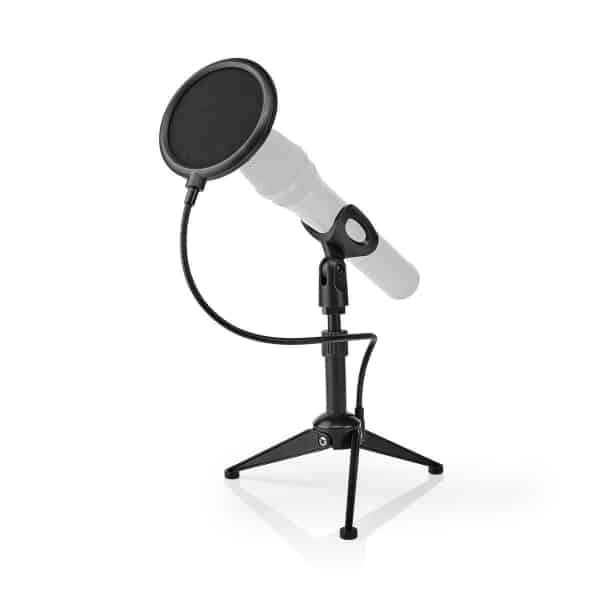 Nedis Mikrofonin Pöytäkolmijalka | Säädettävä Korkeus | Pop-Suodatin | Mukana 2 Pidikettä | Musta