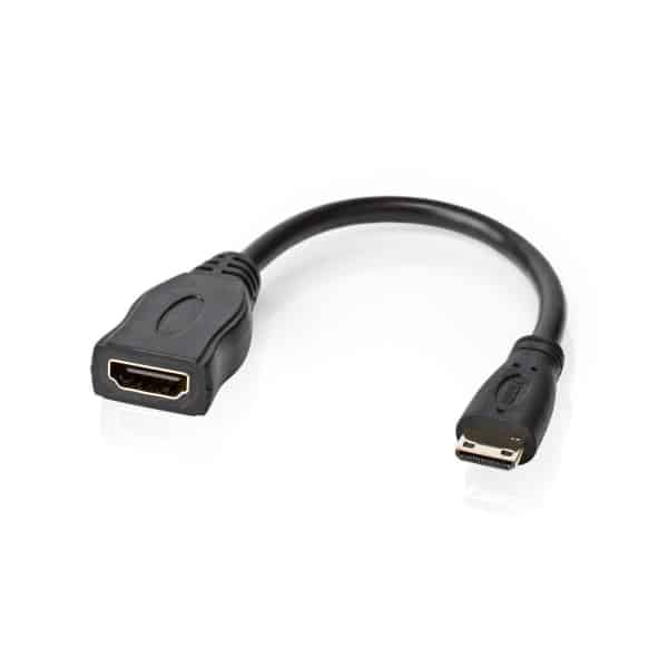 Nedis High Speed HDMI™ -Kaapeli, jossa Ethernet | HDMI™ Mini -Liitin - HDMI™, Naaras | 0,2 m | Musta