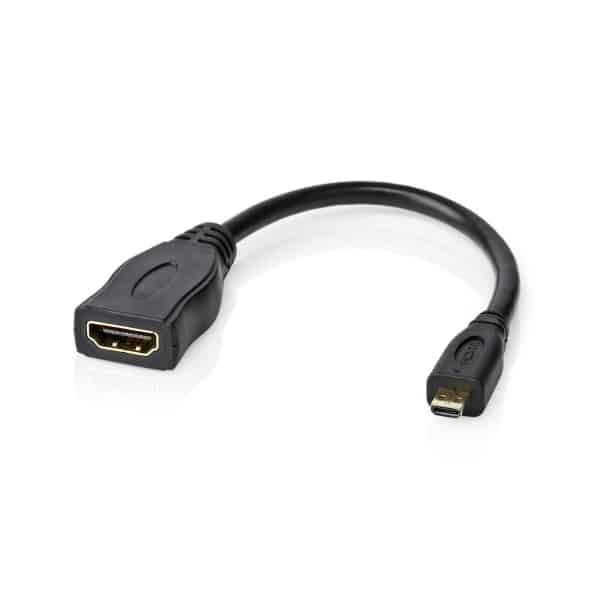 Nedis High Speed HDMI™ -Kaapeli, jossa Ethernet | HDMI™ Micro -Liitin - HDMI™, Naaras | 0,2 m | Musta
