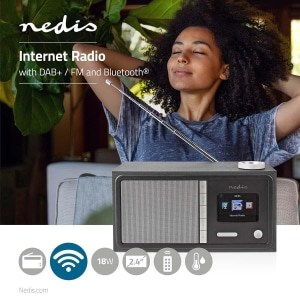 Nedis Internet-Radio | 42 W | DAB+ | FM | Bluetooth® | Kaukosäädin | Musta/Hopea