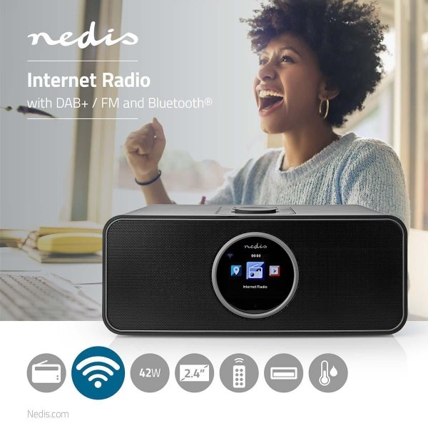 Nedis Internet-Radio | 42 W | FM | Bluetooth® | Kaukosäädin | Musta
