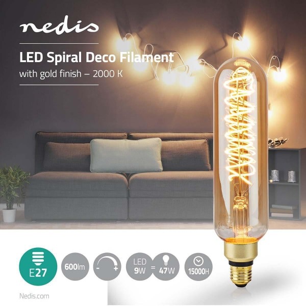 Nedis Spiral Deco T65 | E27 | 9 W | 600 lm | 2 000 K