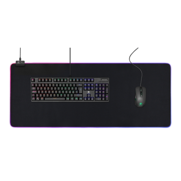 DELTACO GAMING RGB-hiirimatto, 900x360x4mm, 13 valaistustilaa, musta | GAM-079