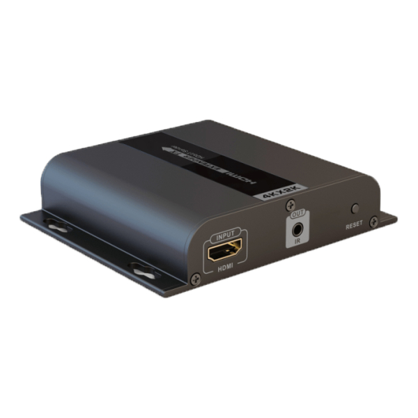 HDMI jatkaja Ethernetin kautta, HDbitT, 120m, UHD, IR, musta | HDMI-252