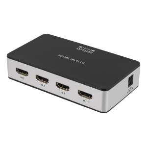 DELTACO HDMI-kytkin, 3 sisääntuloa ja 1 ulostulo, 4K 60Hz, 7.1, musta | HDMI-7042