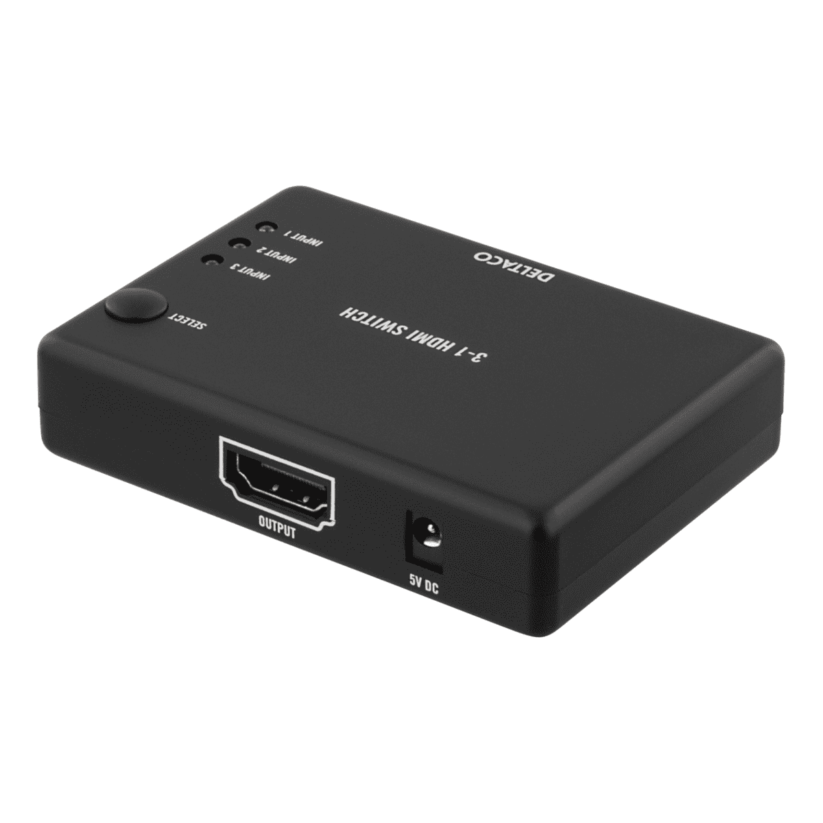 3-porttinen HDMI-kytkin, premium, kaukosäädin, Ultra HD 60Hz, musta | HDMI-7026