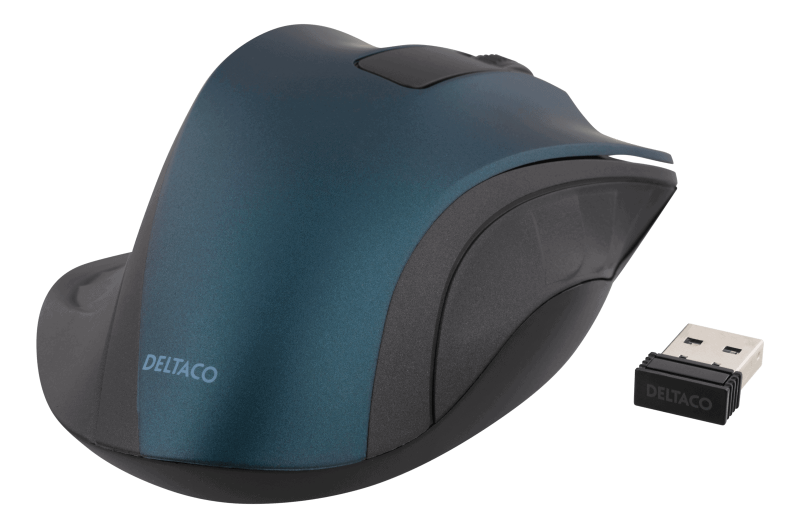DELTACO litteä langaton hiiri, hiljaiset painikkeet, USB-vastaanotin | MS-803