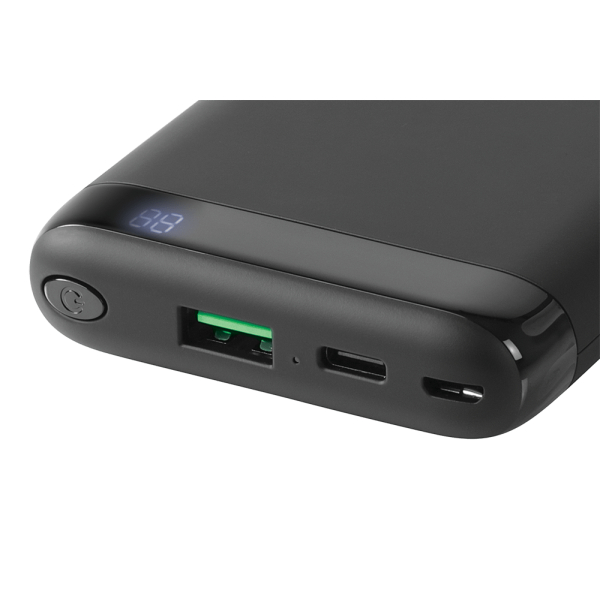 DELTACO varavirtalähde, 10000mAh, Qi 10W, USB-C PD, USB-A, pikalataus | PB-Q1001