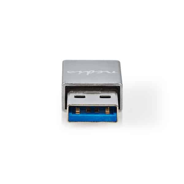 Nedis USB-sovitin | USB 3.2 Gen 1 | USB-A Uros | USB-C™ Naaras | 5 Gbps | Niklattu | Musta | Laatikko