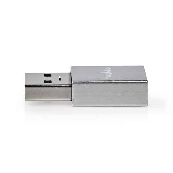 Nedis USB-sovitin | USB 3.2 Gen 1 | USB-A Uros | USB-C™ Naaras | 5 Gbps | Niklattu | Musta | Laatikko