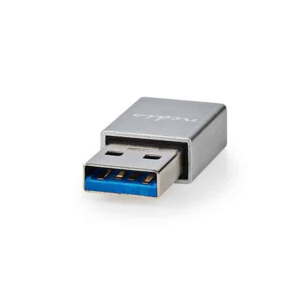 Nedis USB-sovitin | USB 3.2 Gen 1 | USB-A Uros | USB-C™ Naaras | 5 Gbps | Niklattu | Musta | Laatikko