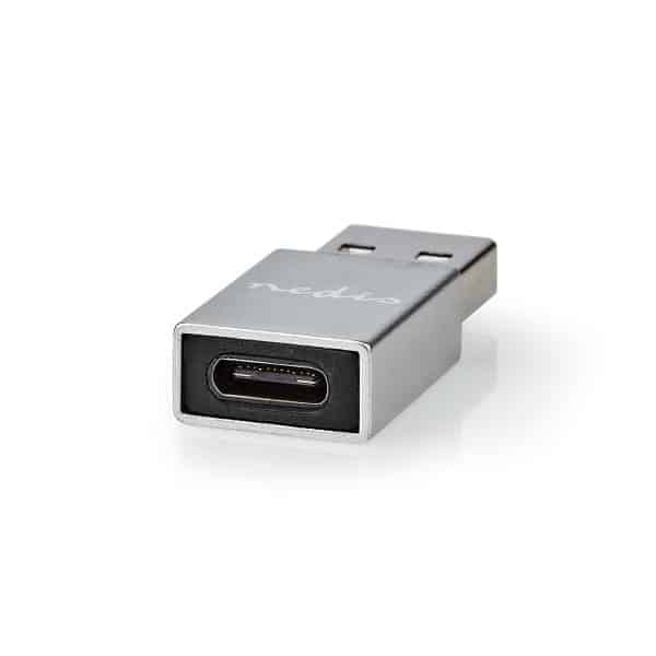 Nedis USB-sovitin | USB 3.2 Gen 1 | USB-A Uros | USB-C™ Naaras | 5 Gbps | Niklattu | Musta | Laatikko