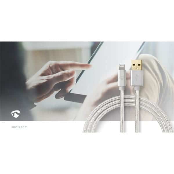 Nedis Synkronointi- ja Latauskaapeli | Apple Lightning, 8-nastainen Uros - USB-A, Uros | 1,0 m | Alumiini