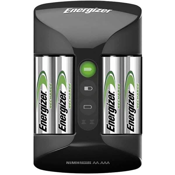 Energizer NiMH akkulaturi AA / AAA | 1.2 VDC | 4x AA/HR6 2000 mAh | Euro / Tyyppi-C (CEE 7/16)