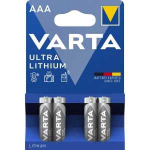 Varta Litium Paristo AAA | 1.5 V | 1100 mAh | Esiladattu | 4-Blister-kortti | Erilaisia laitteita | Harmaa / Hopea