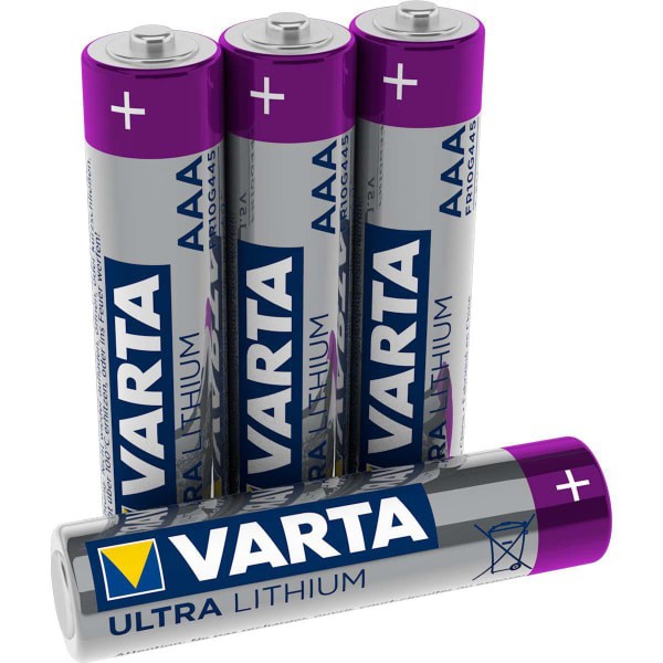 Varta Litium Paristo AAA | 1.5 V | 1100 mAh | Esiladattu | 4-Blister-kortti | Erilaisia laitteita | Harmaa / Hopea