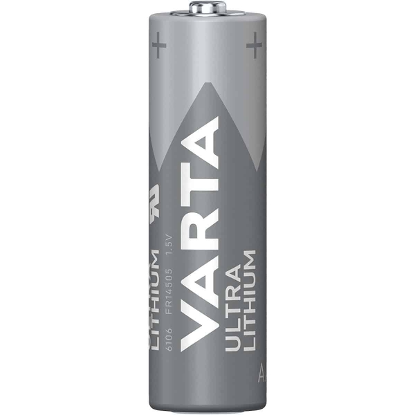 Varta Litium Paristo AA | 1.5 V | 2900 mAh | Esiladattu | 4-Blister-kortti | Erilaisia laitteita | Harmaa / Hopea