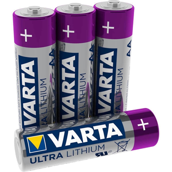 Varta Litium Paristo AA | 1.5 V | 2900 mAh | Esiladattu | 4-Blister-kortti | Erilaisia laitteita | Harmaa / Hopea