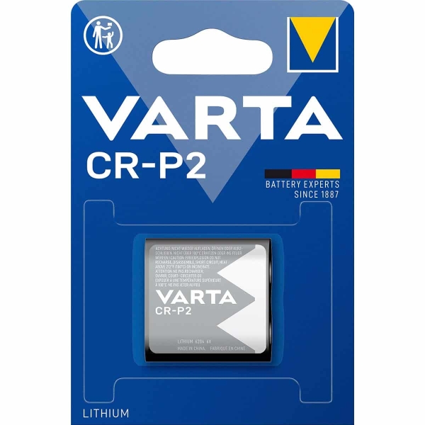 Varta Lithium Battery CR-P2 | 6 V | 1450 mAh | Esiladattu | 1 - Läpipainopakkaus | Digikamera | Harmaa / Hopea