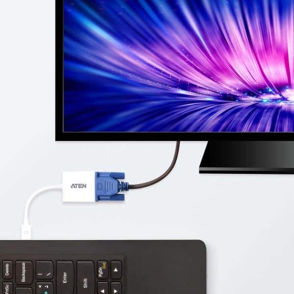 Aten Mini DisplayPort Kaapeli Mini DisplayPort Uros - VGA Uros 0.15 m Valkoinen