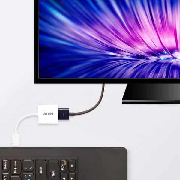 Aten DisplayPort Kaapeli DisplayPort Uros - HDMI Naaras 0.15 m Valkoinen