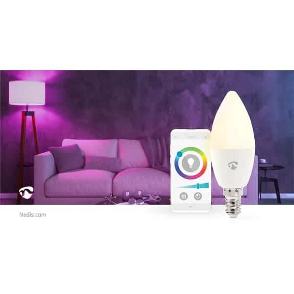 Nedis SmartLife RGB Lamppu | Wi-Fi | E14 | 470 lm | 4.9 W | RGB / Warm to Cool White | 2700 - 6500 K | Android™ / IOS | Kynttilä