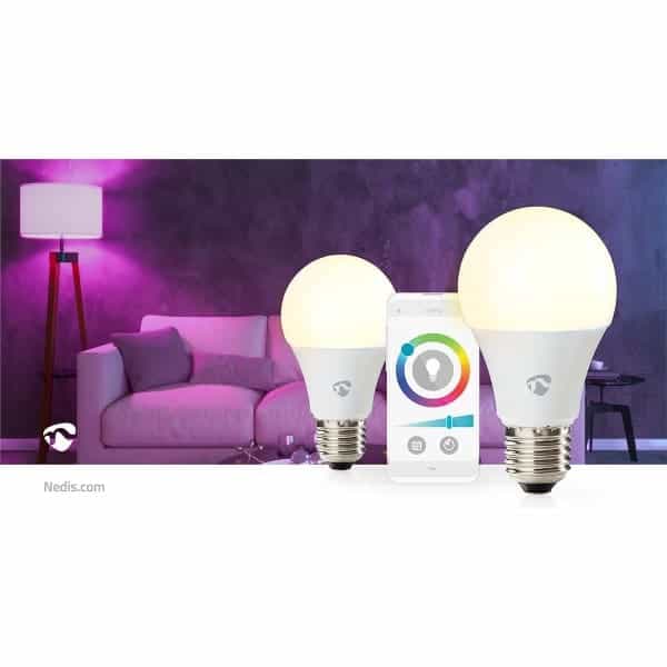 Nedis SmartLife RGB Lamppu | Wi-Fi | E27 | 806 lm | 9 W | RGB / Warm to Cool White | 2700 - 6500 K | Android™ / IOS | polttimo