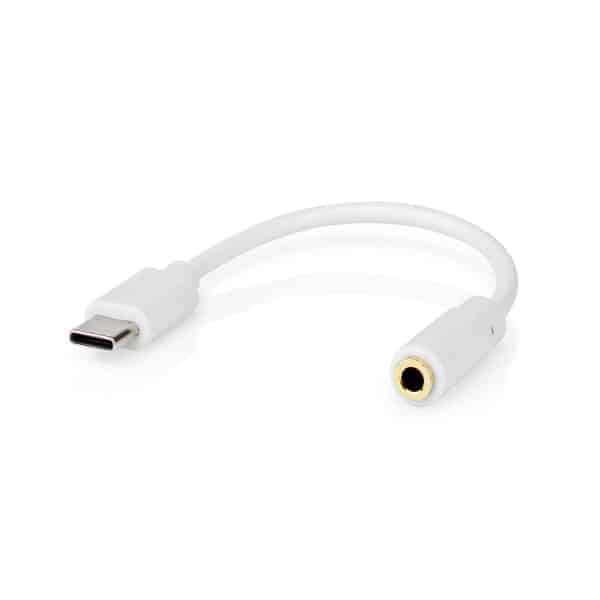 Nedis USB-sovitin | USB 2.0 | USB-C™ Uros | 3.5 mm naaras | 0.10 m | Pyöreä | Niklattu | PVC