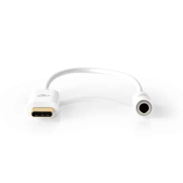 Nedis USB-C™ Sovitin | USB 3.1 | USB-C™ Uros | 3.5 mm naaras | 0.15 m | Pyöreä | Niklattu | PVC | Valkoinen | Laatikko