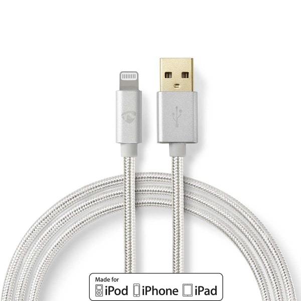 Nedis Synkronointi- ja Latauskaapeli | Apple Lightning, 8-nastainen Uros - USB-A, Uros | 1,0 m | Alumiini